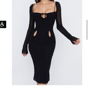 House of CB Black midi dress